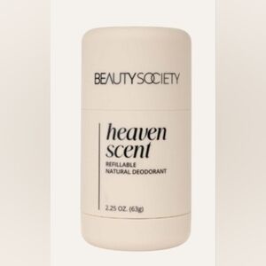 BEAUTY SOCIETY HEAVEN SCENT NATURAL DEODORANT Refillable. Brand New!